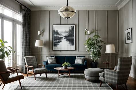 Scandinavian Style Hotel Lobby Interior With Check In Desk And Plant