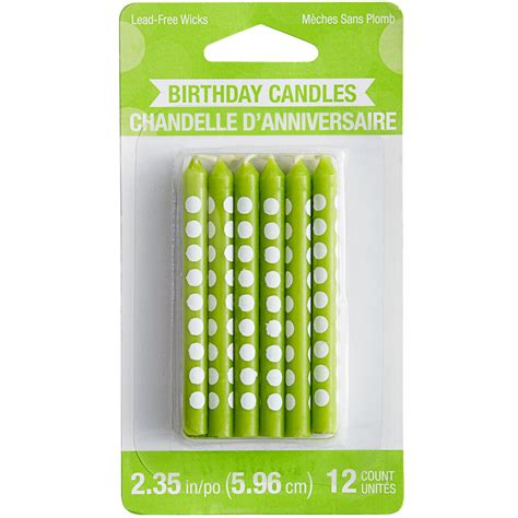 Creative Converting 101140 Fresh Lime Green Candle With White Polka