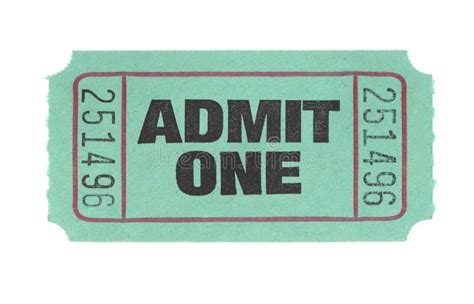 Vintage Admit One Entrance Ticket Stock Photo Image Of Admission