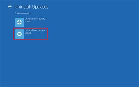 How To Uninstall Latest Feature Update Using Advanced Startup On