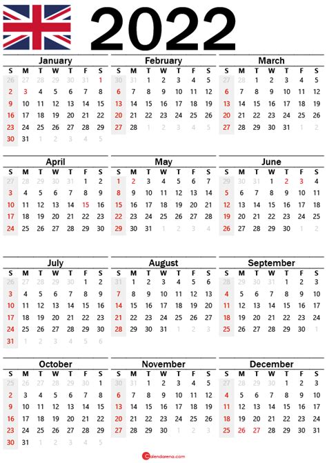 2022 United Kingdom Uk Calendar Printable Free Hipi Info Calendars
