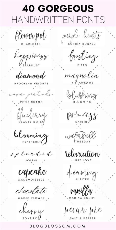 Gorgeous Handwritten Script Fonts Blog Blossom Handwritten