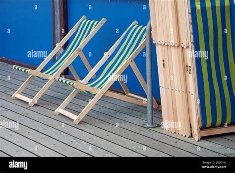 Empty Deckchairs On Bournemouth Pier Hi Res Stock Photography And