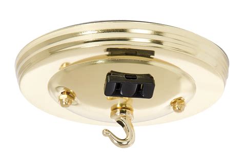 5 Dia Brass Plated Finish Lighting Canopy Kit With Convenience Outlet