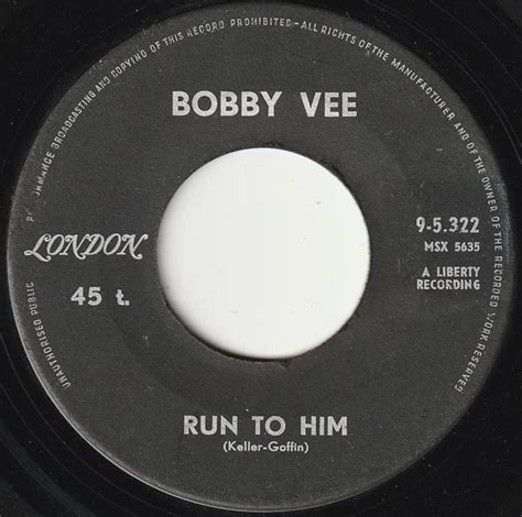 Bobby Vee Run To Him Walkin With My Angel 1961 Vinyl Discogs