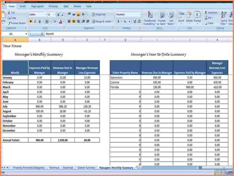 rental property spreadsheet template excel
