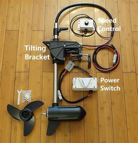 Electric Thruster Trolling Motor With Speed Controller Bracket For