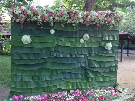 Banana Leaf Flowers Backdrop So Thais Leaf Decor Wedding Modern