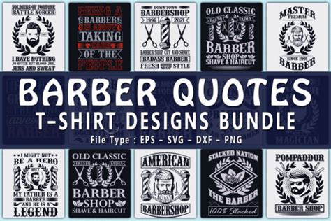 Trendy 20 Barber Quotes T Shirt Designs Graphic By Craftstudio