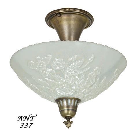 Instead of going for conventional chandelier full of glasses of intricate designs, you can opt for a adventurous twist. Antique Opal Glass Bowl Shade Ceiling Light Fixture Semi ...