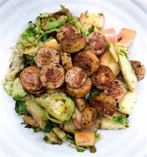 Cara s cravings shredded brussels sprouts with winter. Chicken Sausage, Brussels Sprouts, Apple + Cauliflower ...