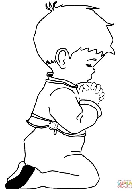 Praying Little Boy Coloring Page Free Printable Coloring Pages