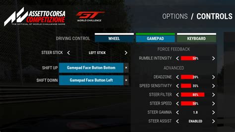 XBOX 360 XBOX ONE Controller Settings OverTake Formerly RaceDepartment