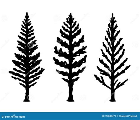 Black Pine Tree Silhouette Vector Stock Vector Illustration Of Logo