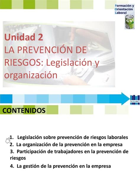 Fol 2 La Prevencion De Riesgos Legislacion Y Organizacion 2016