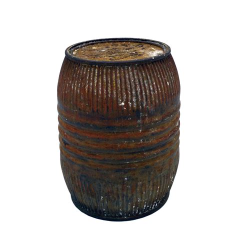 Vintage Iron Barrel With Lid