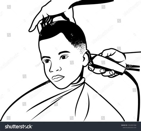 Kid Hair Cut Barber Shop Vector Vector De Stock Libre De Regalías