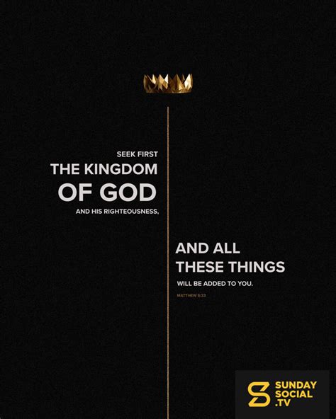 Seek First The Kingdom Of God And His Righteousness And All These