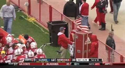 Nebraska Player Caught Peeing On Sideline During Game Video Total