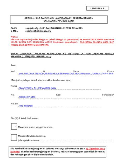 Contextual translation of surat setuju terima tawaran pelantikan into english. (PDF) SURAT SETUJU TERIMA | Siva Raja - Academia.edu