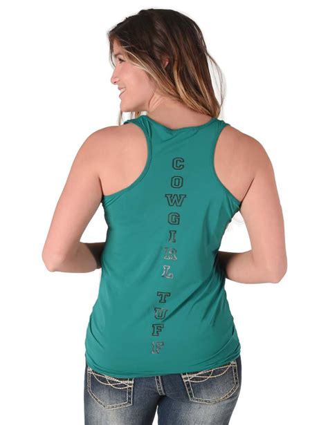 Breathe Instant Cooling Upf Racerback Tank Jade Cowgirl Tuff Co And B Tuff Jeans