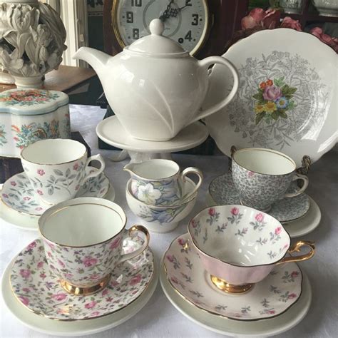 Stunning Vintage Tea Set 19 Pieces Complete English Tea Set Etsy