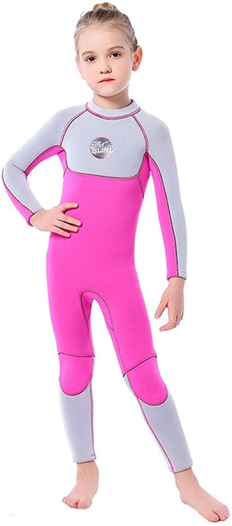 1set Girls Wetsuit Kids Full Wetsuit 3mm Neoprene Thermal Diving