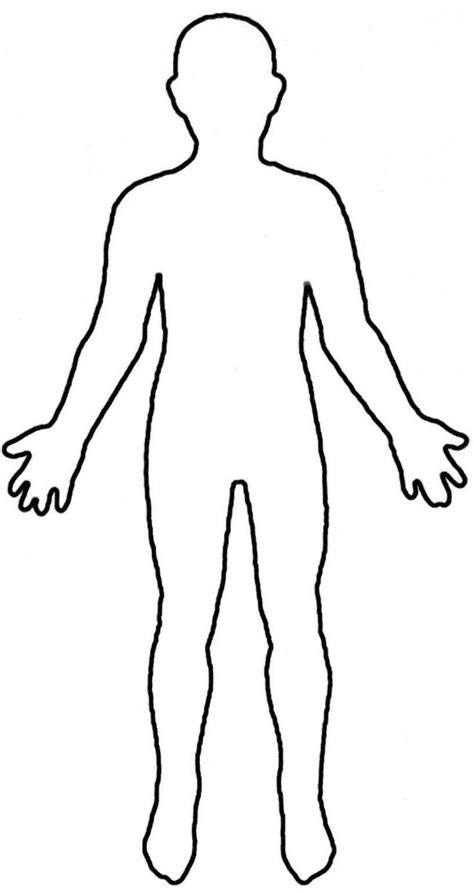 30 Human Body Outline Printable Simple Template Design Body Outline