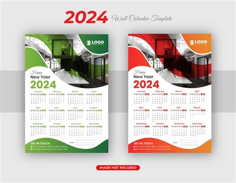 Premium Vector Modern Design 2024 Calendar Template