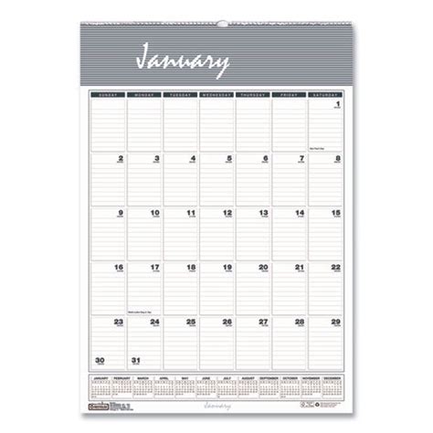Bar Harbor Recycled Wirebound Monthly Wall Calendar 22 X 3125 White