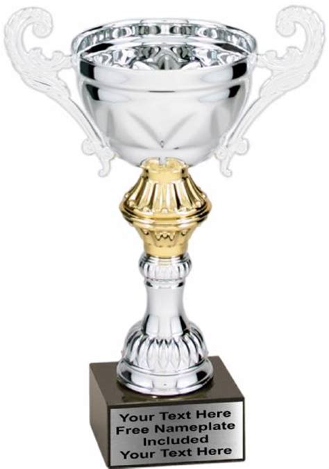 8 Silver Metal Cup Trophy With Marble Base 200 Series Metal Trophy