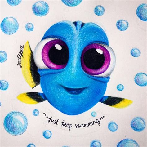 Drawing Of Baby Dory By Jess Elford Drawn With Prismacolor Pencils