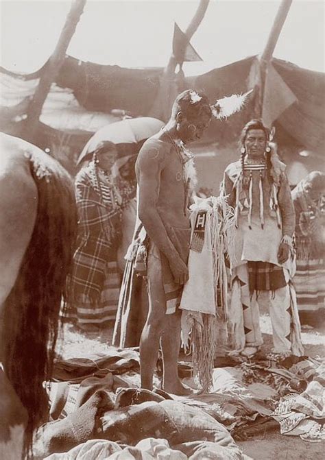 Assiniboine Indians Of The Great Plains Performing A Sundance Ceremony