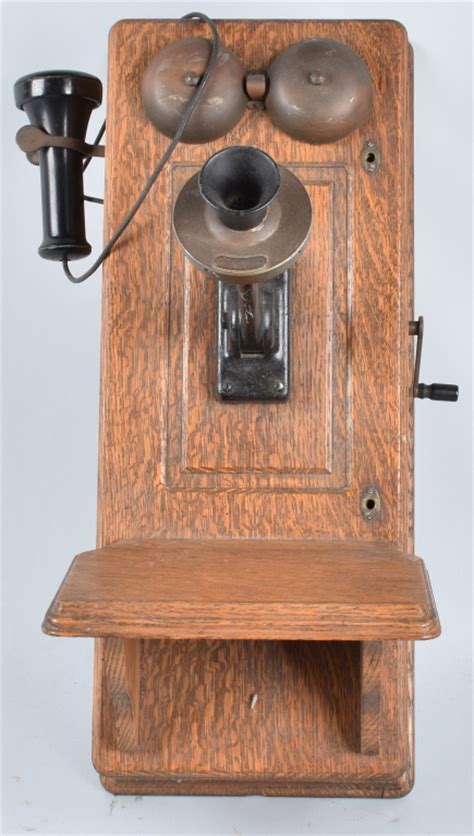 Antique Western Electric Kellogg Oak Wall Phone