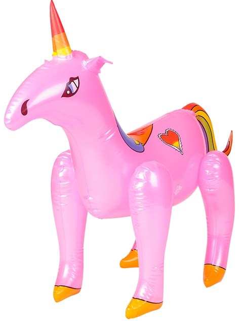 36 Pink Inflatable Unicorn Fairy Tail Fantasy Party Decoration