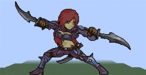 Katarina League Of Legends Pixel Art Minecraft Map