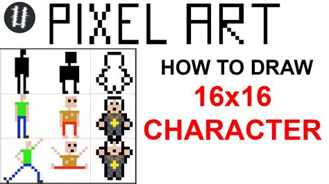 How To Pixel Art Tutorials 6 Draw 16x16 Character Youtube