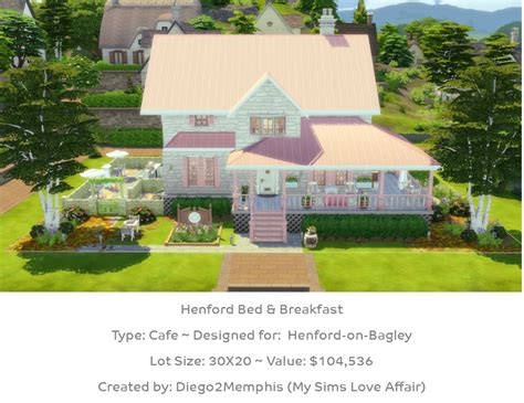 Sims 4 Community Lot Henford Bed And Breakfast My Sims Love Affair
