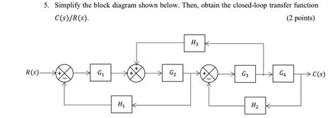 Solved 5 Simplify The Block Diagram Shown Below Then