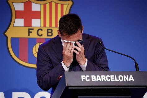Messi In Tears At Farewell Barcelona Press Conference Gh