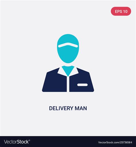 Two Color Delivery Man Icon From Delivery Vector Image