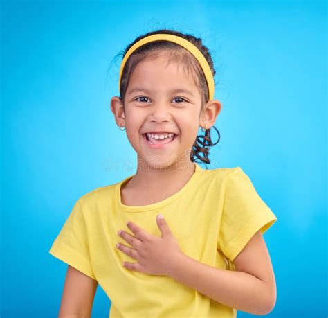Child Laugh Happy Portrait And Smile Of A Little Girl In A Studio With