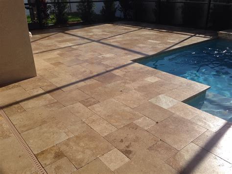 Additionally, the company is known for its unique product blends and patterns that are artfully choreographed by a team of designers. Walnut travertine Drop face pool coping tiles tumbled and ...