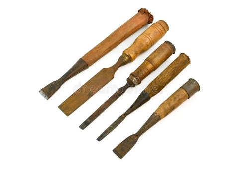 Old Rusty Chisels Isolated On White Background Stock Photo Image Of