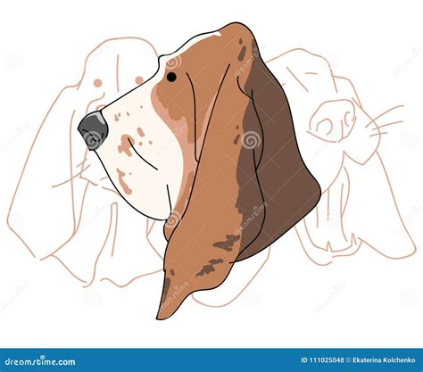 Vector Illustration Funny Dog Thoroughbred On A White Background Stock