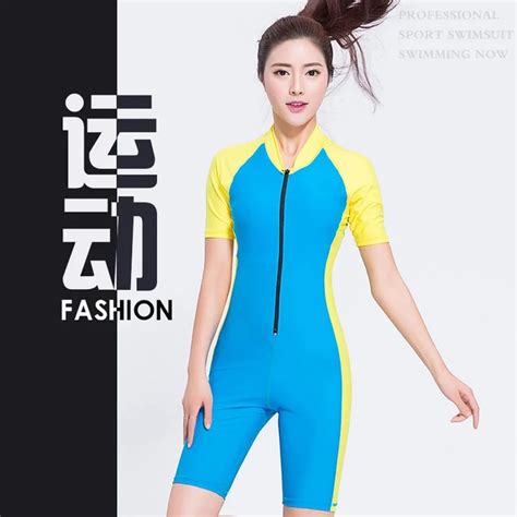 Sexy Women Wetsuits Patchwork Color Diving Suit Slim Lady One Pieces Swimwear Girls Zipper