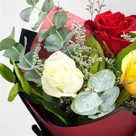 Online Colored Roses Bunch T Delivery In Singapore Ferns N Petals