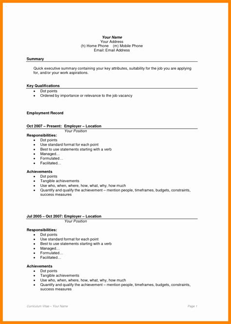 Curriculum vitae examples and templates. 30 format for Curriculum Vitae | Example Document Template