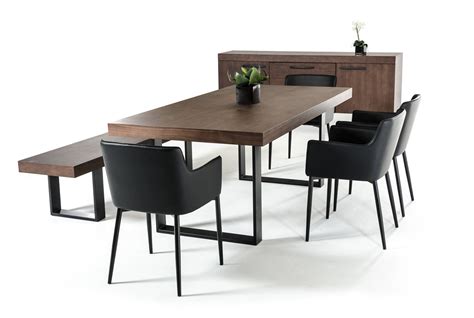 Modern dining & side chairs. Modrest Lola Modern Walnut Dining Table