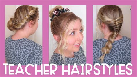 Teacher Hairstyles Three Quick Hairstyles For School Youtube